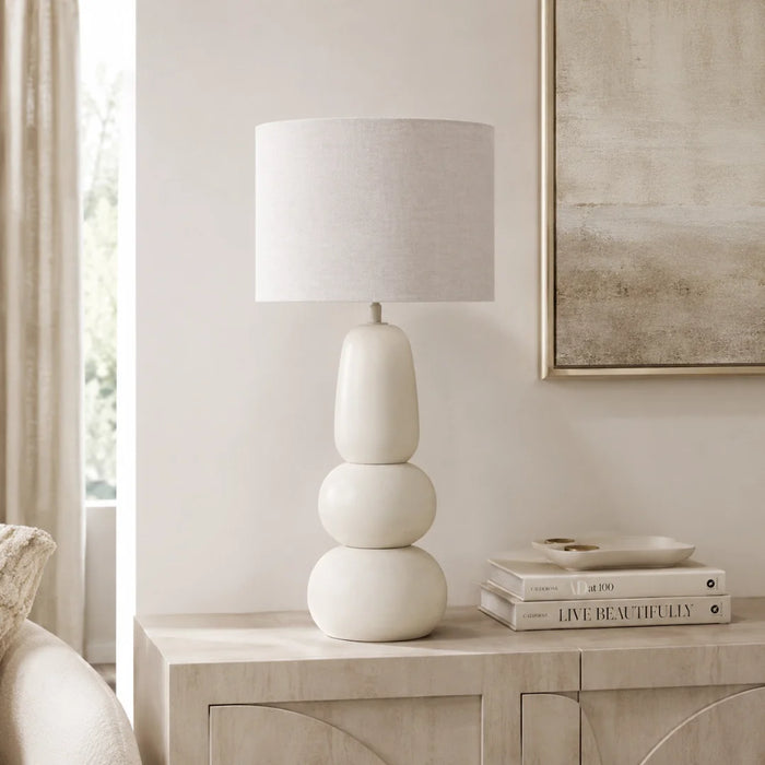 elevenpast table lamp Hobie Ceramic Table Lamp with Textured Linen Shade RG10682