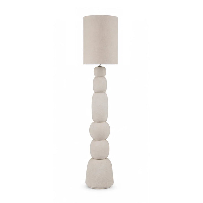 elevenpast table lamp Boulders Ceramic Floor Lamp with Textured Linen Shade RG10684