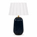 elevenpast Table Lamp White Scallop Pepino Ceramic Navy Lamp - White Scallop | Linen Shade RG10690WS