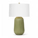 elevenpast Table Lamp Pepino Ceramic Sage Lamp - Linen Shade in White RG10692LS