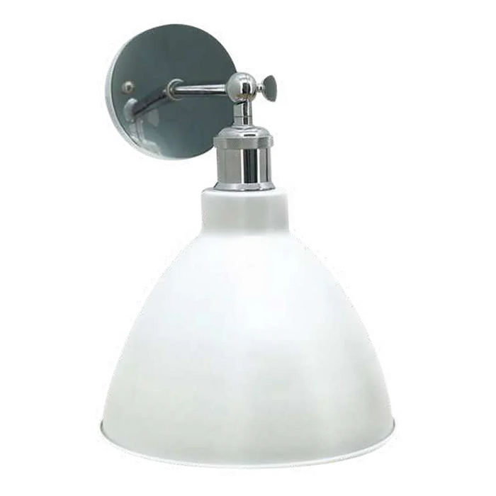 elevenpast Wall Light White and Chrome Atelier Metal Wall Light - White Chrome | Black Brass RG9330