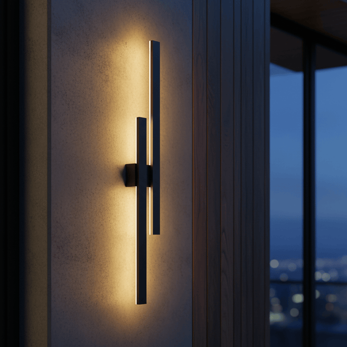 elevenpast LED wall light Strut Dual Outdoor LED Wall Light - Black RO428 6009509921285