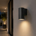 elevenpast Wall Light Bue Black Round Up or Down Outdoor Wall Light – E27 IP65 RO432 6009509921322