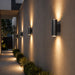 elevenpast Wall Light Bue Round Up and Down Outdoor Wall Light Black E27 IP65 RO433 6009509921339