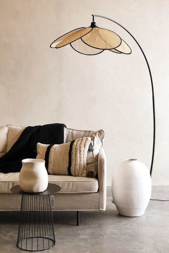 Rotterdam Floor Lamp Cane Shade elevenpast