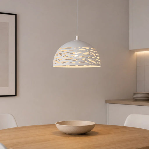 elevenpast pendant light White Cut-Out Dome Pendant Light RP136 6009513084341