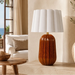 Pepino Ceramic Rust Lamp - White Scallop | Linen Shade 