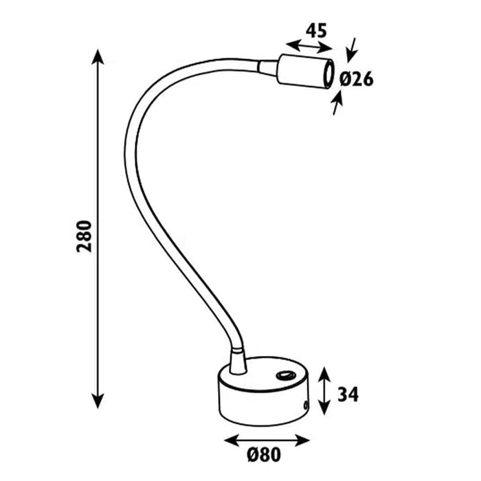 elevenpast Wall Light Relay Aluminium Adjustable LED Reading Wall Light RW99B 6009513064589