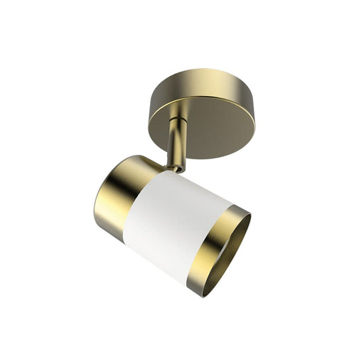 elevenpast Spotlight Single/1 Tubo Matt White and Satin Brass Spotlights (1 - 3) S172/1 BRASS/WH 6007226081206