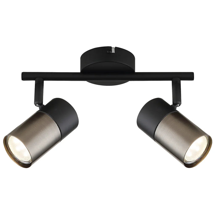 elevenpast Spotlight 2 Light Podium Metal Spotlights - 3 Sizes S422/2 BLACK 6007226090406