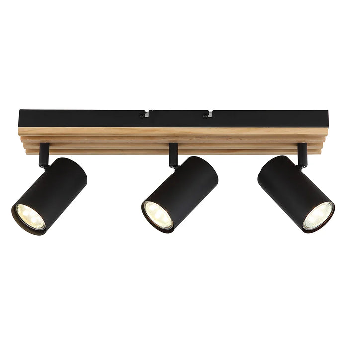 elevenpast Spotlight 3 Light Avalon Wood and Metal Spotlights - 3 Sizes S423/3 WOOD 6007226090451
