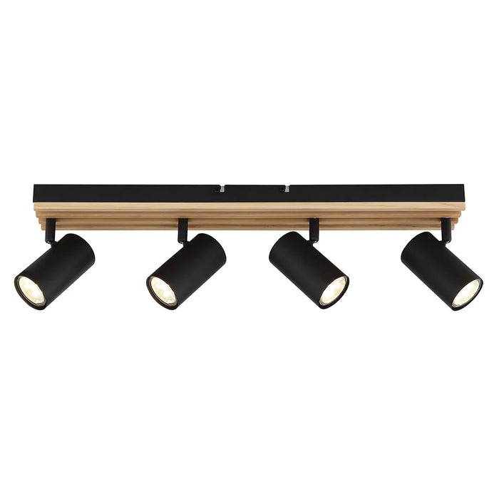 elevenpast Spotlight 4 Light Avalon Wood and Metal Spotlights - 3 Sizes S423/4 WOOD 6007226090468