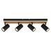 elevenpast Spotlight 4 Light Avalon Wood and Metal Spotlights - 3 Sizes S423/4 WOOD 6007226090468