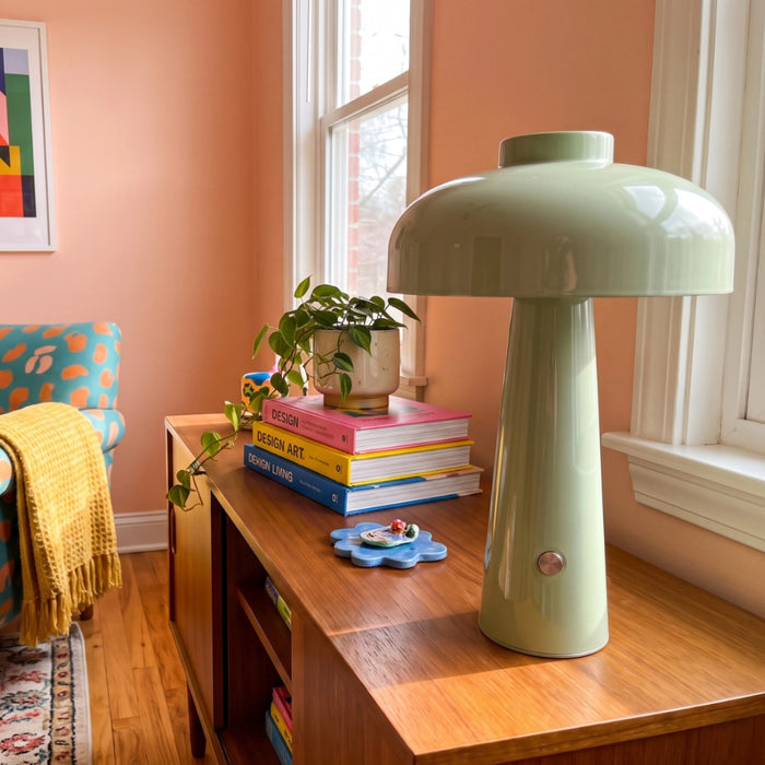 Poppy Rechargeable LED Lamp - Mustard | Coral | Dusty Green