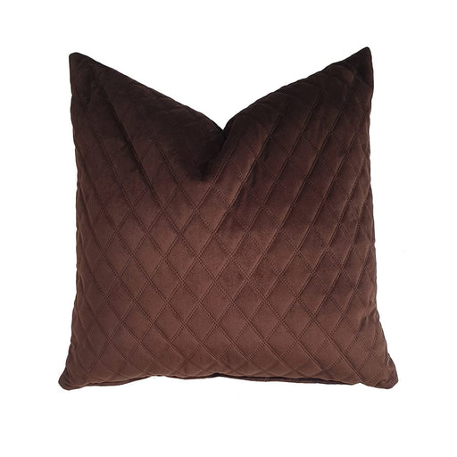 elevenpast Scatter Cushions Brown Quilted Velvet Scatter Cushion SCATT0333-C