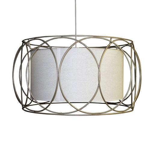 elevenpast Pendant Circlet Metal and Parchment Pendant Light White SHAD0318