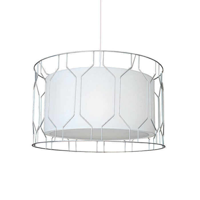elevenpast Pendant Honeycomb Metal and Parchment Pendant Light White SHAD0462