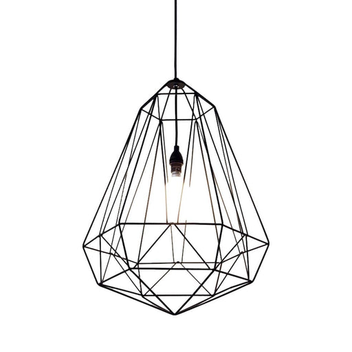 elevenpast Pendant Large Diamond Metal Pendant Light Black SHAD0554