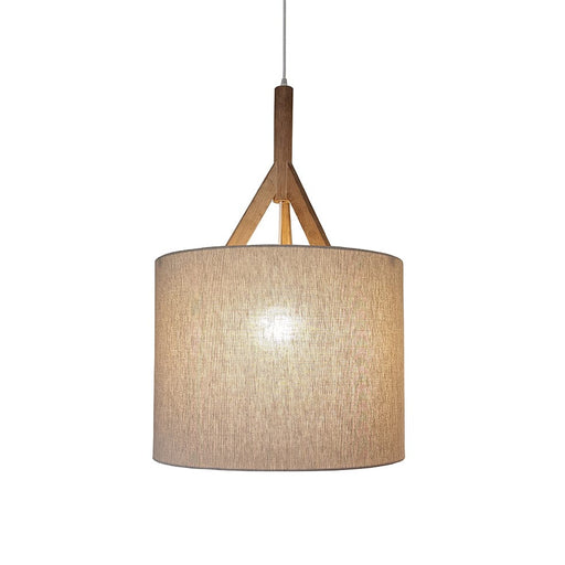 elevenpast Pendant Rocket Cylinder Wood and Fabric Pendant Light Natural SHAD0995