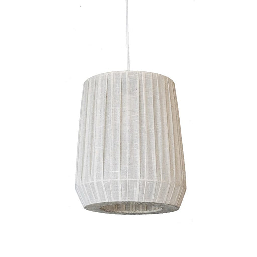 elevenpast Pendant Tulip Pleated Linen Pendant Light Parchment SHAD1017