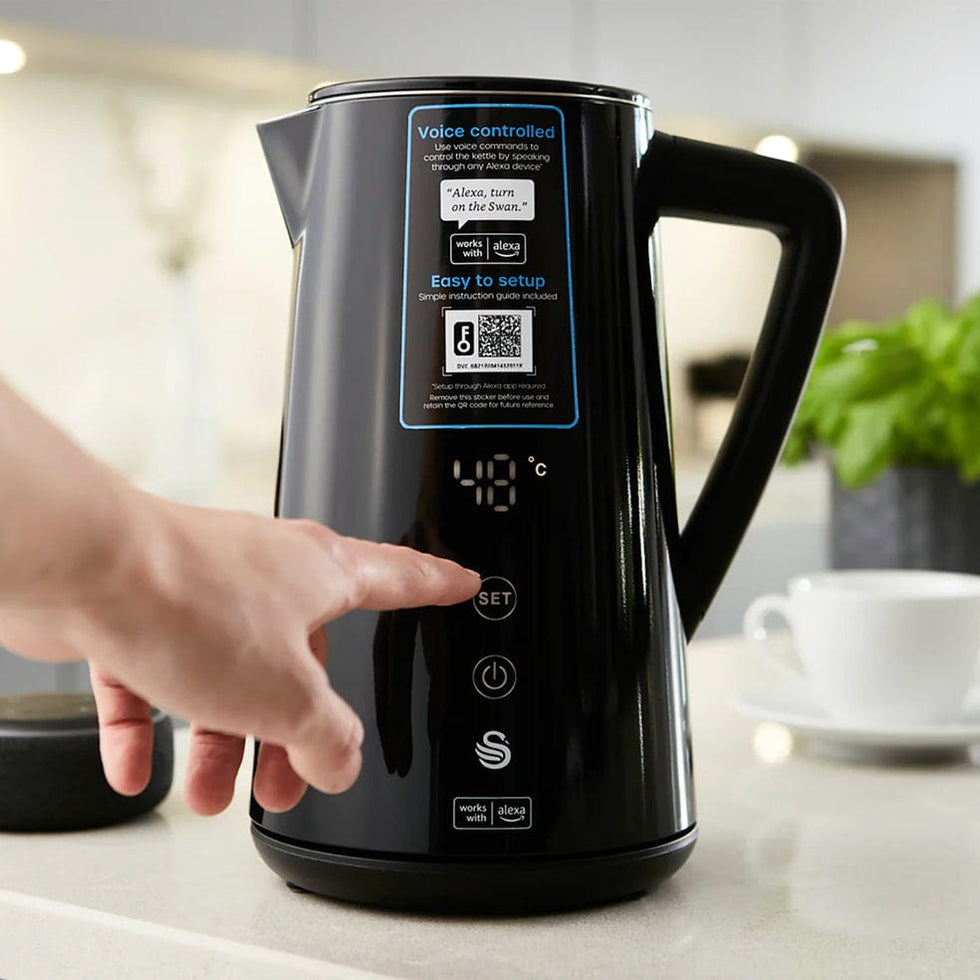 Swan Smart Cordless Kettle Black Alexa Ready elevenpast