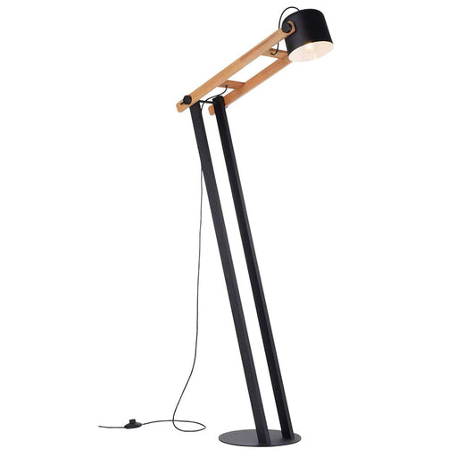 elevenpast Floor lamp Adjustable Metal and Wood Floor Lamp SL414 BLACK 6007226084016