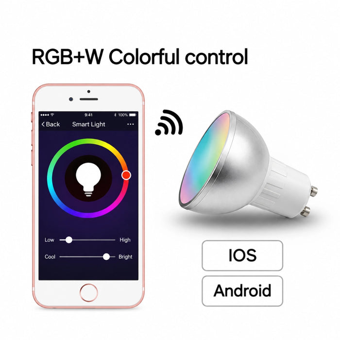 GU10 WiFi and Bluetooth RGB Smart LED Bulb | CCT