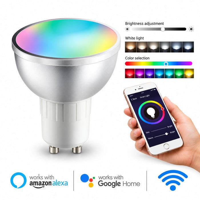 GU10 WiFi and Bluetooth RGB Smart LED Bulb | CCT