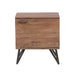 elevenpast Bedside Pedestal Modern Wood and Metal Bedside Table SNK182