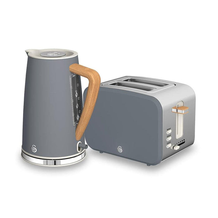 Swan Swan Nordic Polished Stainless Steel Cordless Kettle & 4 Slice Toaster SNR4P 6005587012600