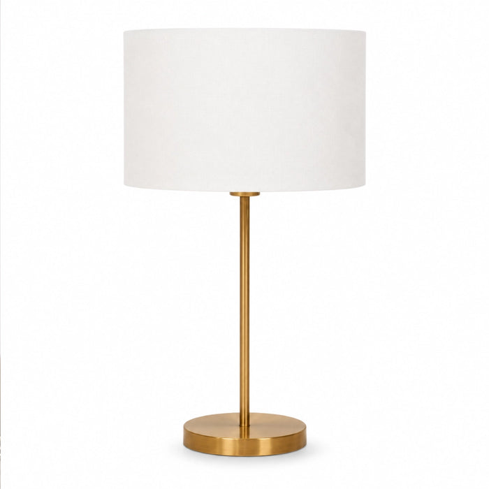Solana Brass Table Lamp with White Linen Shade