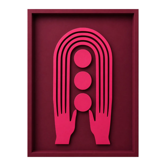 Solis Wooden Wall Art | Burgundy and Pink