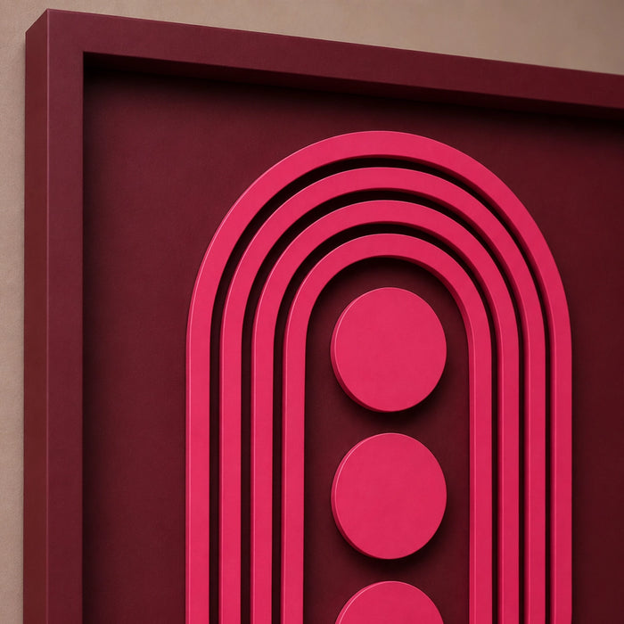 Solis Wooden Wall Art | Burgundy and Pink