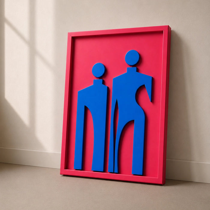Solo Wooden Wall Art | Pink and Blue