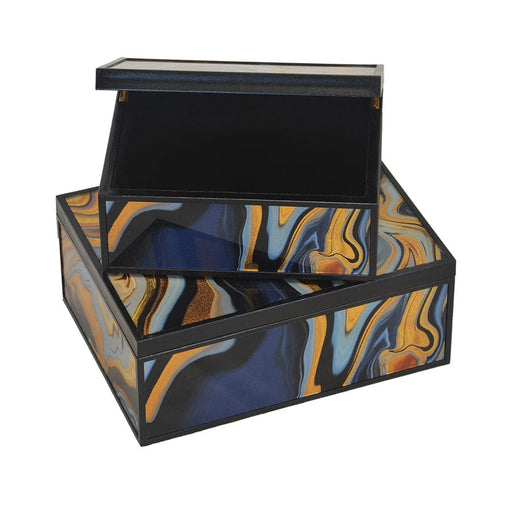 elevenpast Accessories Agate Waves Glass Accessory Box Set in 3 Designs SP-AgateWaves