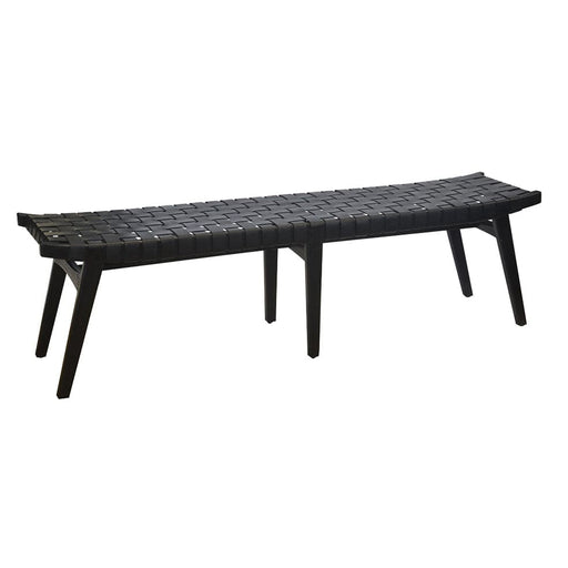 elevenpast Bench Black CAMILA BENCH IN BLACK LEATHER OR WHITE LEATHER SP-CAMILABENCH-BLK