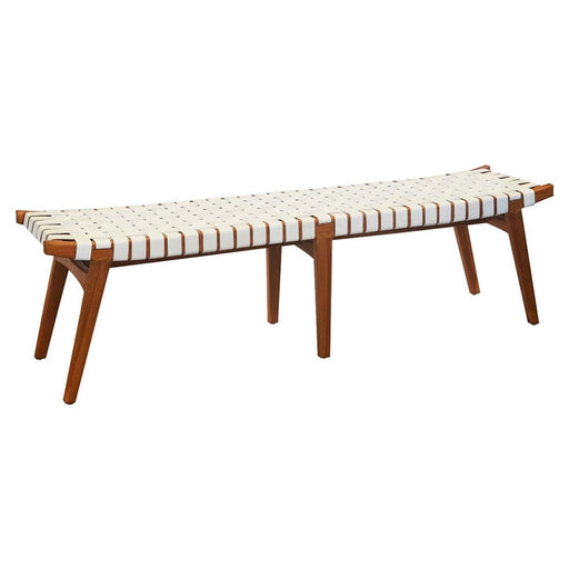 elevenpast Bench White CAMILA BENCH IN BLACK LEATHER OR WHITE LEATHER SP-CAMILABENCH-WHT