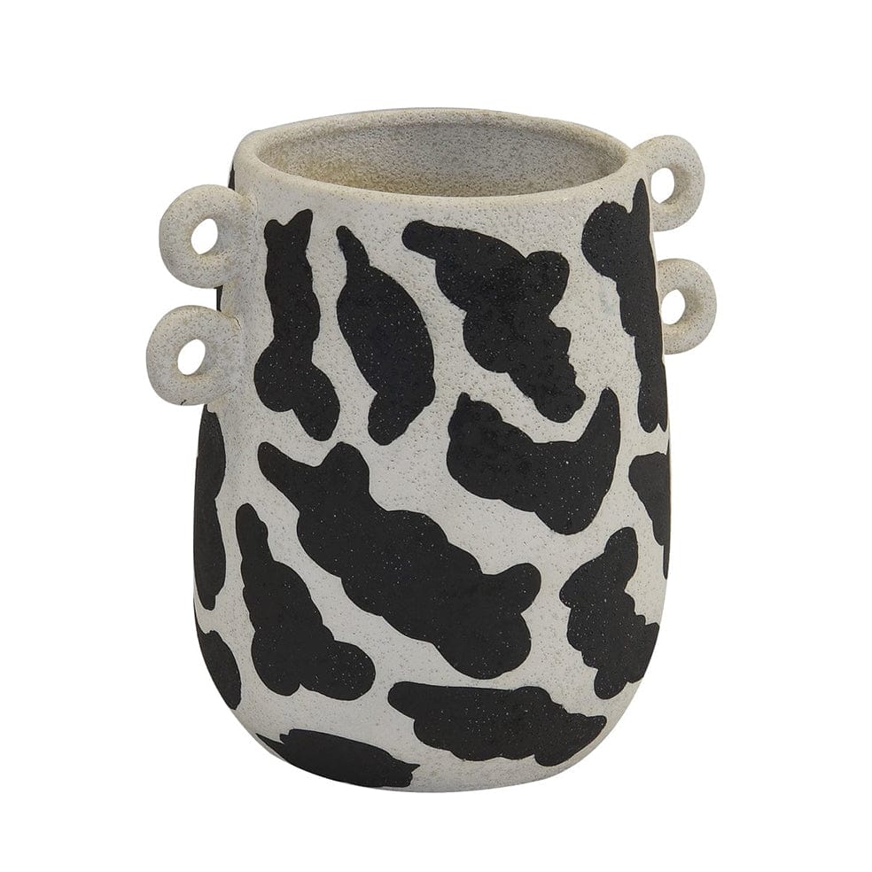 CERAMIC ANIMAL PRINT VASE WITH HANDLES elevenpast