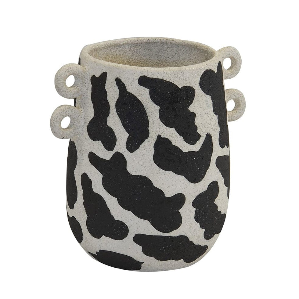 CERAMIC ANIMAL PRINT VASE WITH HANDLES elevenpast