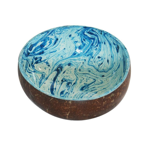 elevenpast Bowls Blue MARBLE COCONUT BOWL IN PINK, BROWN, GREEN OR BLUE SP-COCONUTBOWLMARBLEBLUE