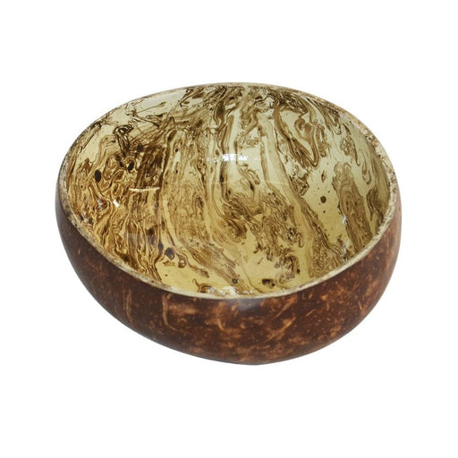 elevenpast Bowls Brown MARBLE COCONUT BOWL IN PINK, BROWN, GREEN OR BLUE SP-COCONUTBOWLMARBLEBROWN