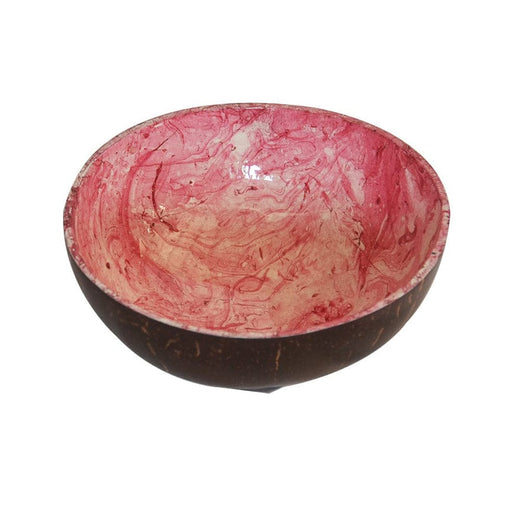 elevenpast Bowls Pink MARBLE COCONUT BOWL IN PINK, BROWN, GREEN OR BLUE SP-COCONUTBOWLMARBLEPINK