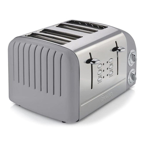 Swan Toaster Swan Retro 4 Slice Stainless Steel Grey Toaster SRT6G 6005587013171