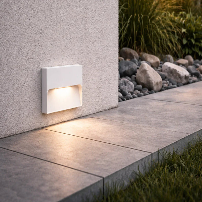 elevenpast LED footlight Intake Square 8W LED Wall Downlight – IP54 Outdoor Step Light