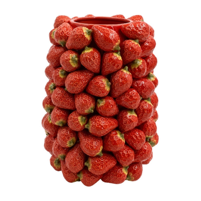 Ceramic Red Strawberry Vase