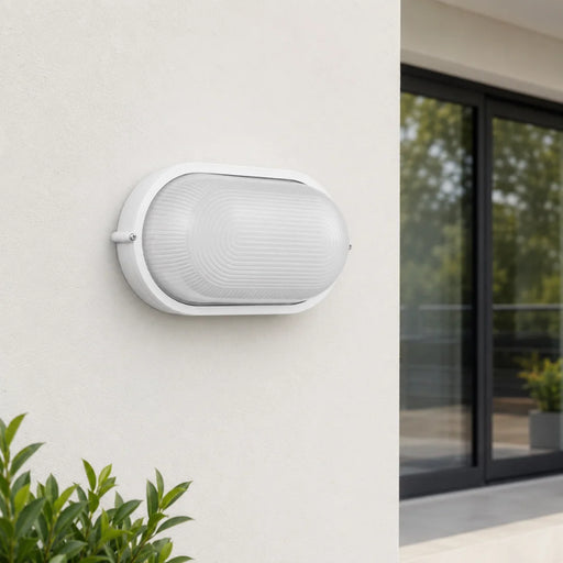 elevenpast Wall Light Ellies Illume Series - Large AC Oval Bulkhead - E27 Base White | Black