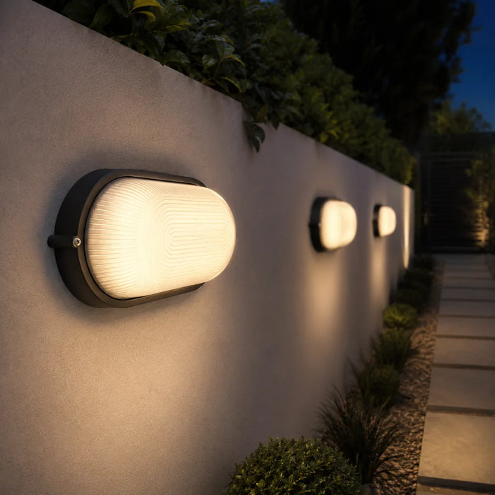 elevenpast Wall Light Ellies Illume Series - Large AC Oval Bulkhead - E27 Base White | Black