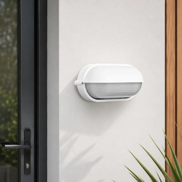 elevenpast Wall Light Ellies Arc Series - Large AC Oval Bulkhead - E27 Base White | Black