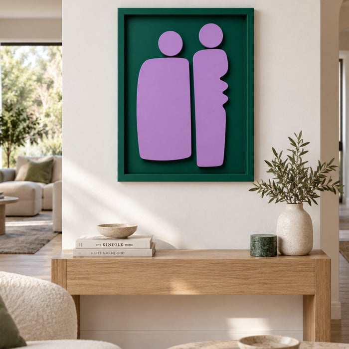 Duo Wooden Wall Art | Forrest Green and Lilac