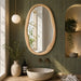 Irregular Oval Wood Mirror 